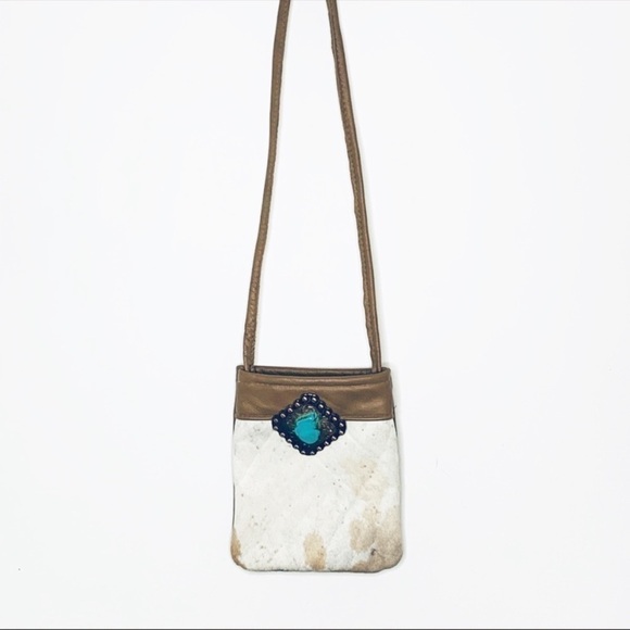 BOHO jeweled calf hair & leather mini crossbody - Picture 1 of 8
